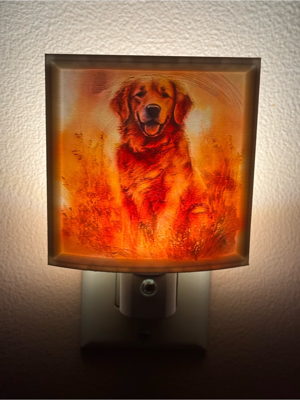 Golden Retriever Night Light Shade in Orange